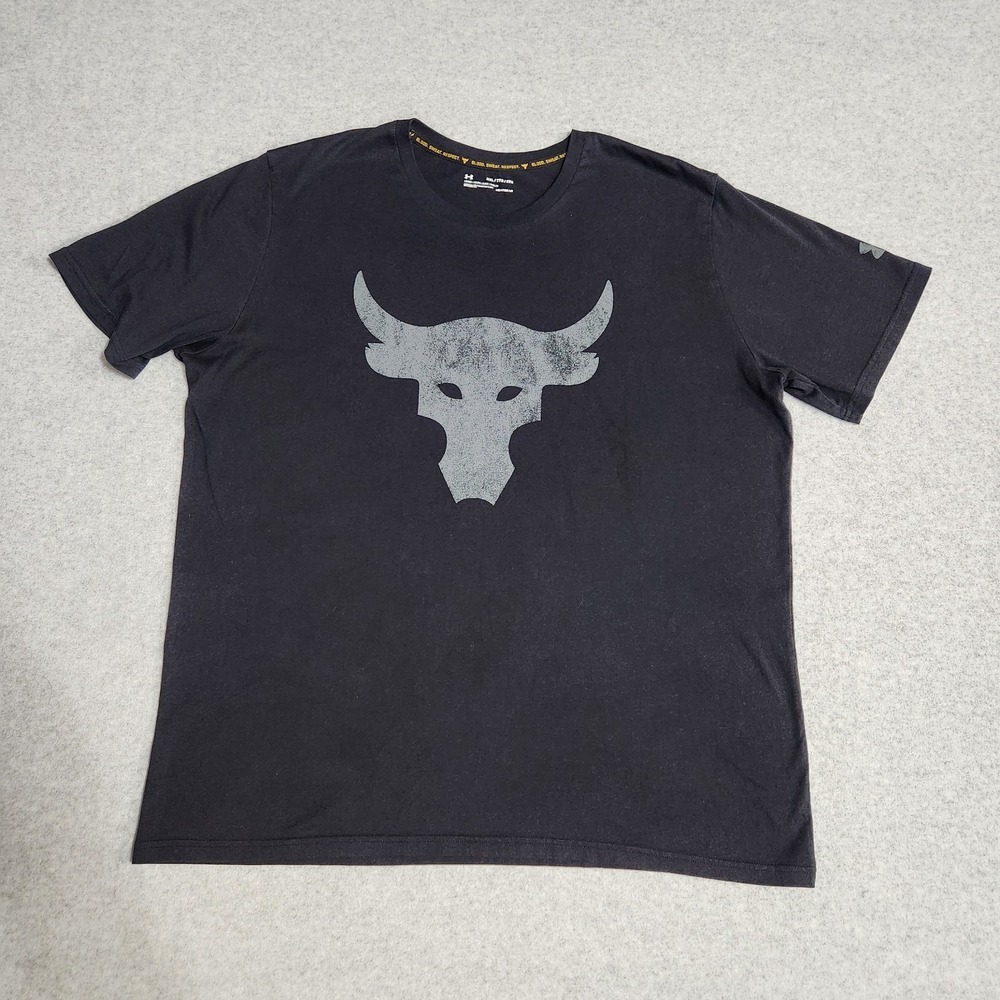 Under Armour Project Rock T Shirt Men's XXL BULL Blood Sweat Respect